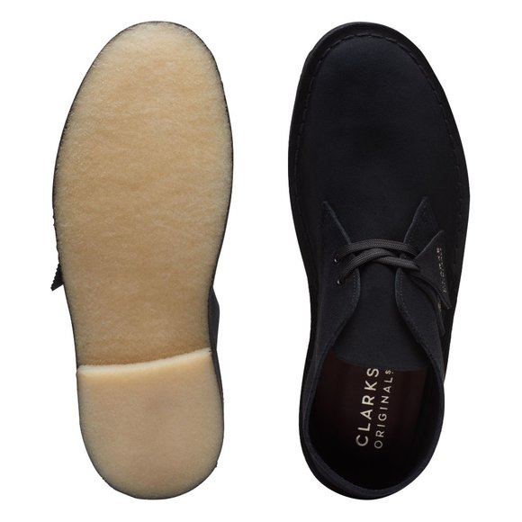 Clarks Men\'s Desert Boot black suede